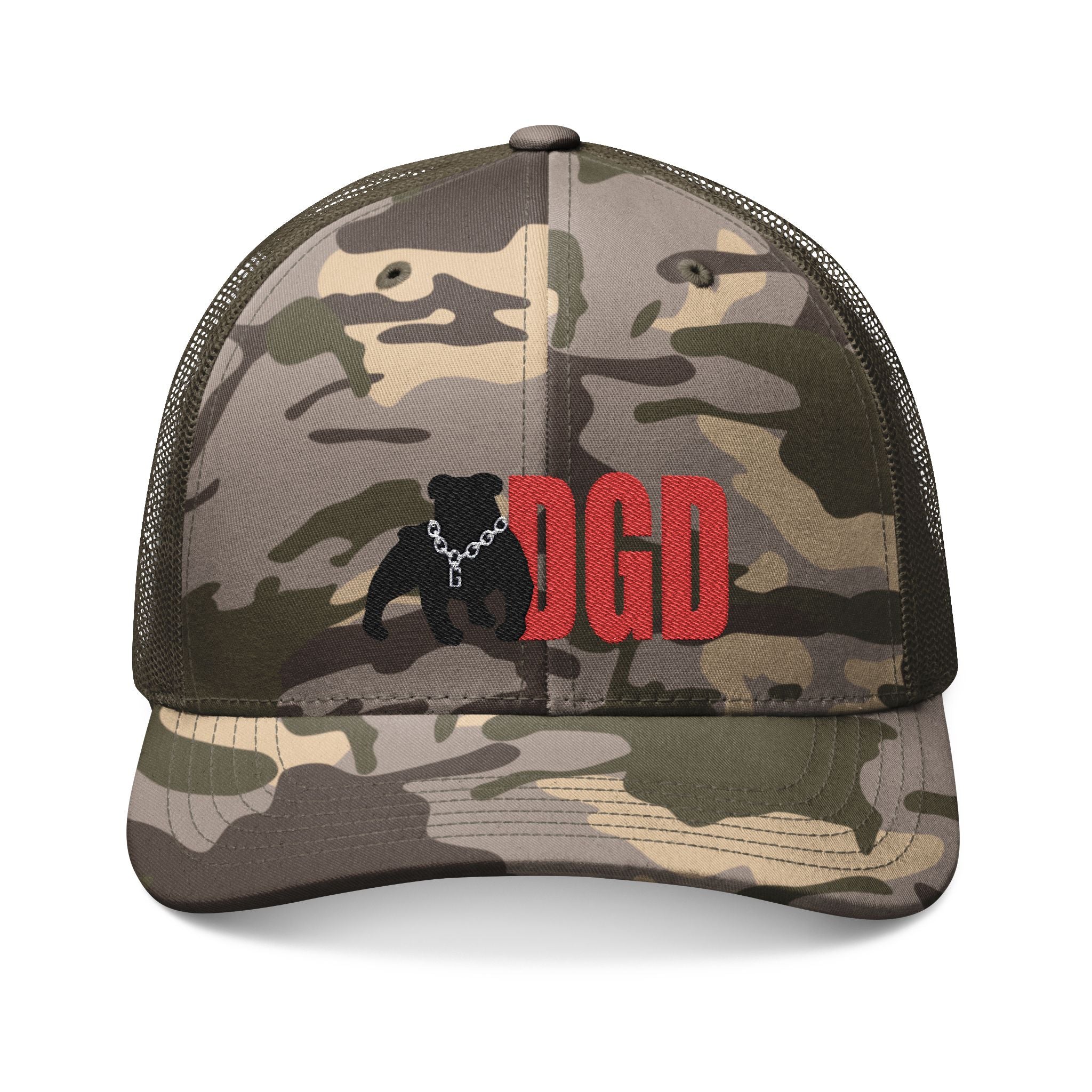 Camouflage Trucker Hat with Embroidered Bear Design, Outdoor Cap, Hunting Hat, Casual Wear, Gifts for Him, Stylish Headwear
