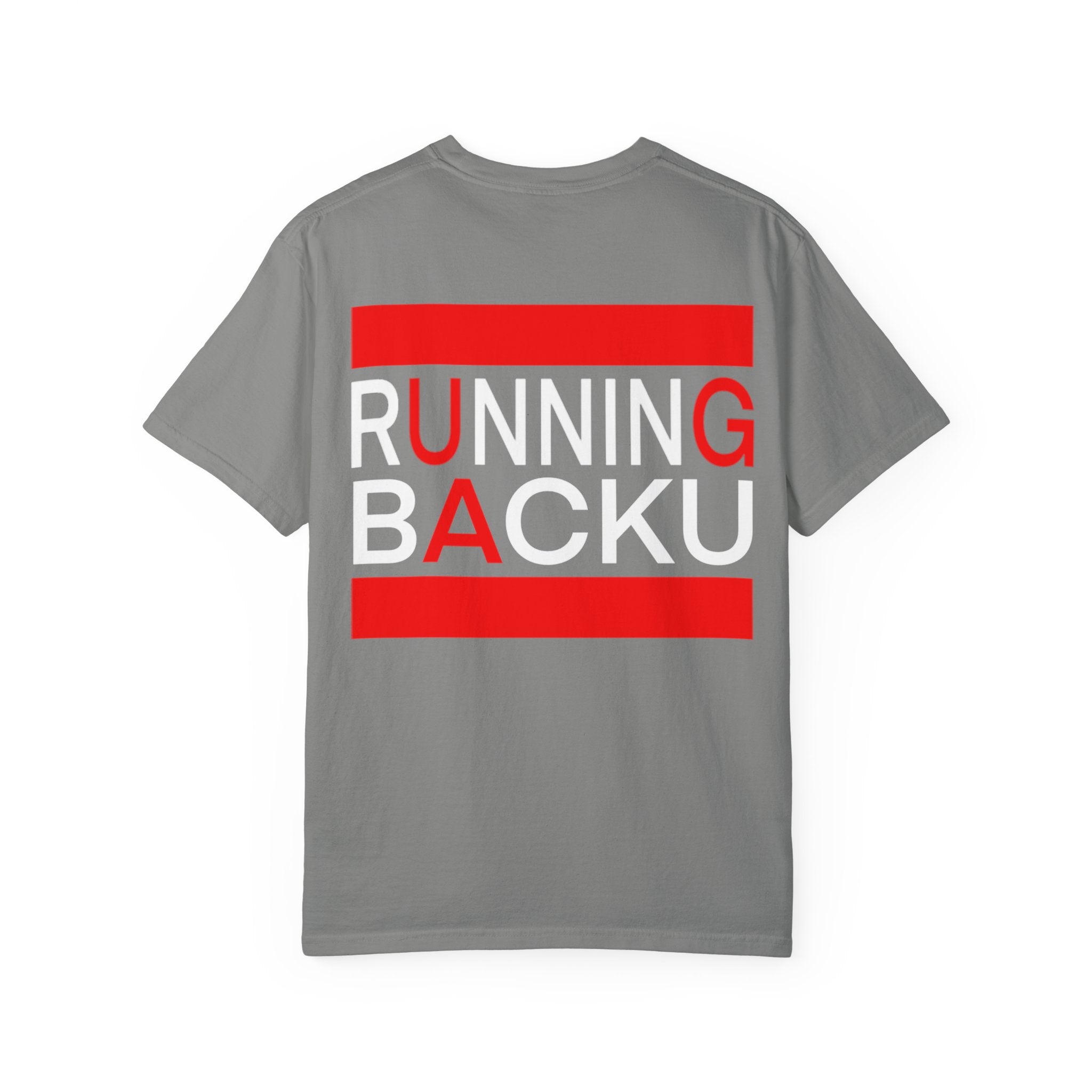 Unisex Garment-Dyed T-Shirt: Running Backu, Casual W l ear, Sports Apparel, Gift for Athletes, Everyday Style