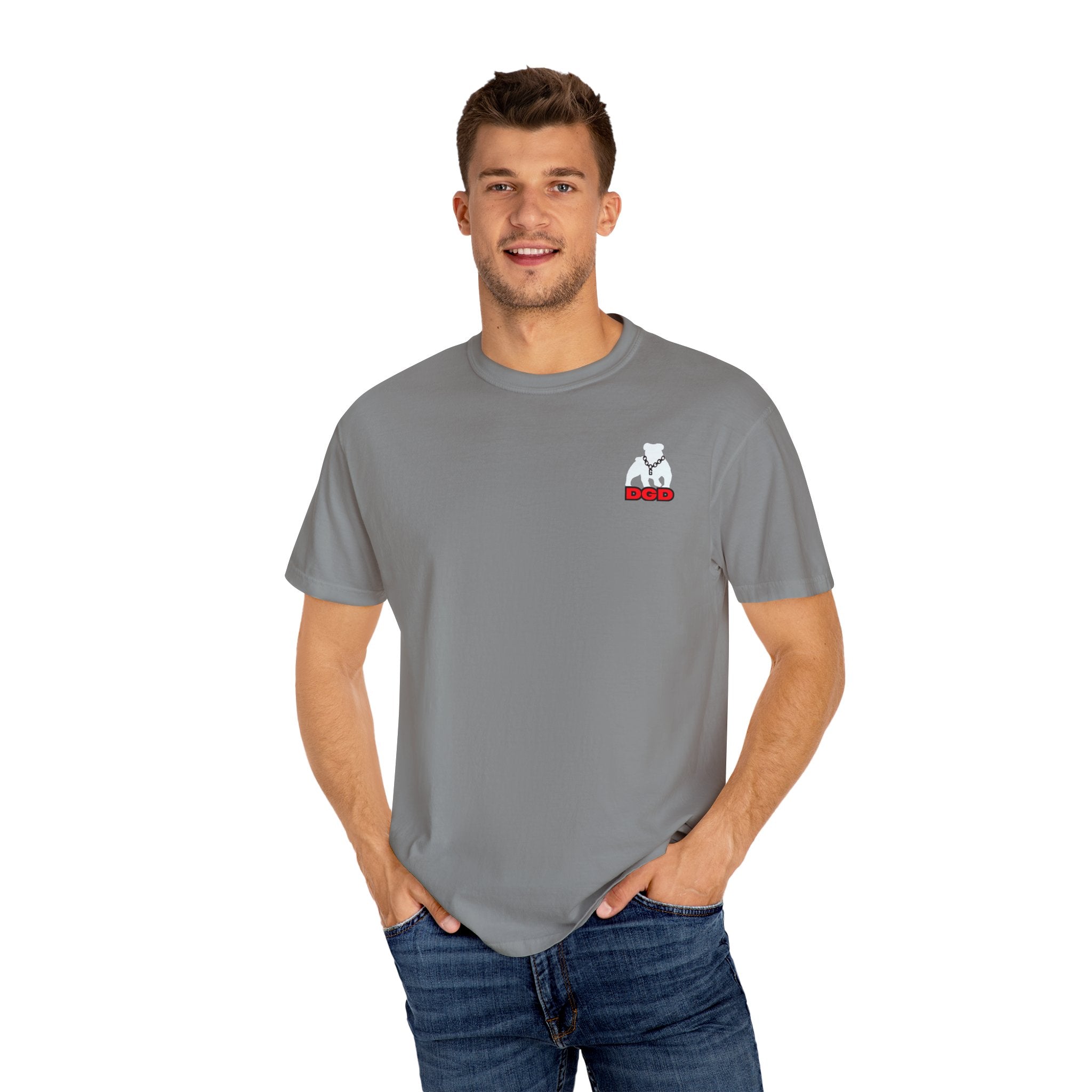 Unisex Garment-Dyed T-Shirt: Running Backu, Casual W l ear, Sports Apparel, Gift for Athletes, Everyday Style
