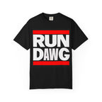 Run Dawg Garment-Dyed Unisex T-shirt, Casual Graphic Tee, Sports Apparel, Gift for Runners, Fitness Clothing, Everyday Wear