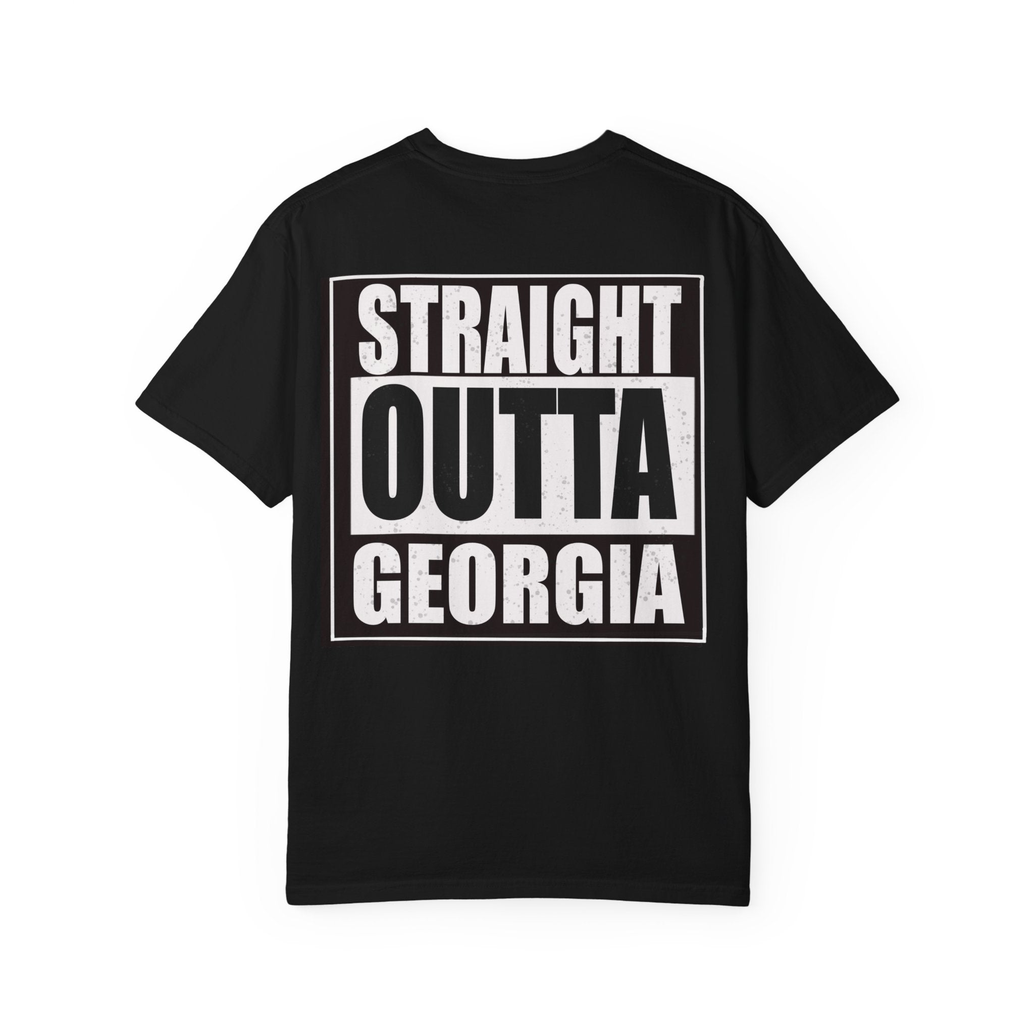 Unisex Garment-Dyed T-shirt, Straight Outta Georgia Tee, Georgia Pride Shirt, Gift for Southerners, Casual Wear, Retro Graphic Tee