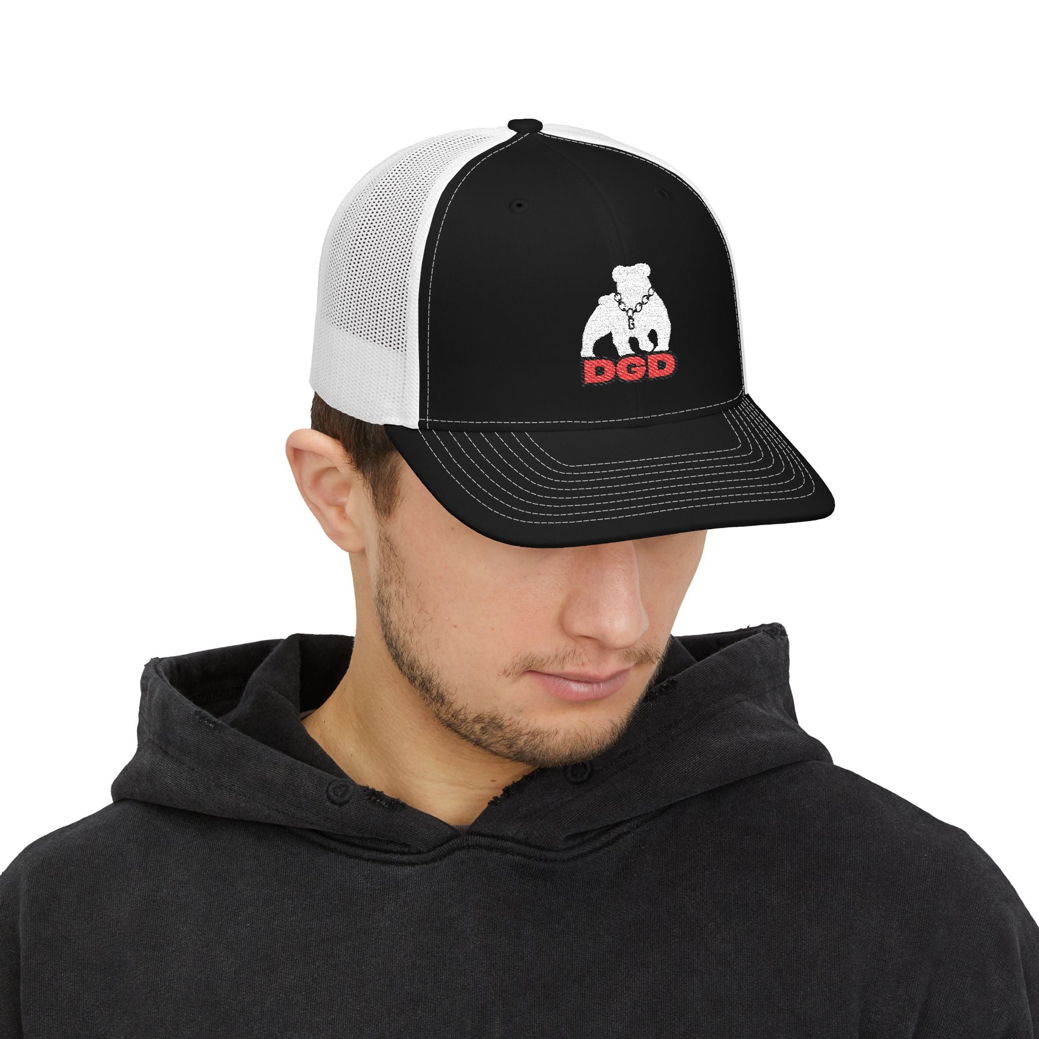 Paw-sitive Vibes Snapback Trucker Cap - Fun Dog Lover Hat, Dog Dad Gift, Outdoor Cap, Casual Wear, Embroidered Fashion