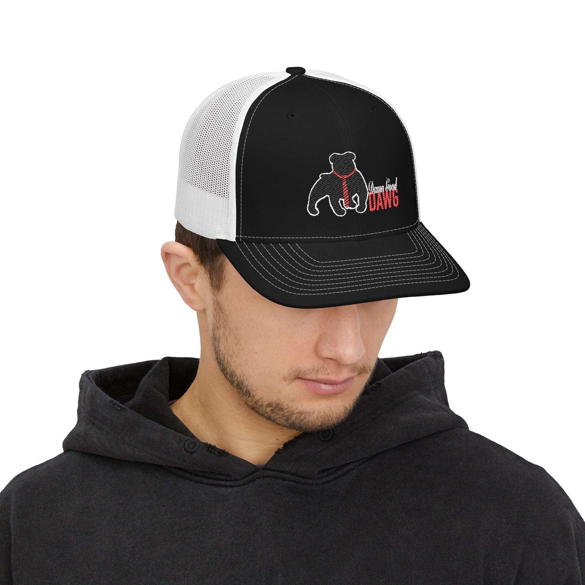Stylish Embroidered Dog Snapback Cap | Pet Lover Gift, Casual Accessories, Adjustable Trucker Hat, Dog Owner Apparel, Everyday Wear